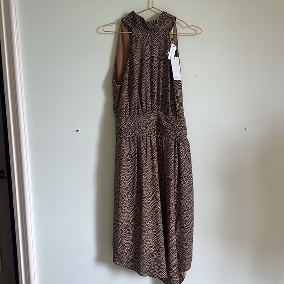Joie Kehlani Oak Halter Neck Sleeveless Asymmetrical Animal Print Dress Sz6 NWT - Picture 7 of 10